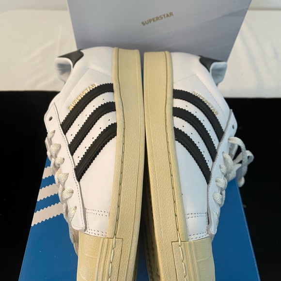 Adidas Superstar Originals Retro 80s White Black Aged Sole - Picture 7 of 8